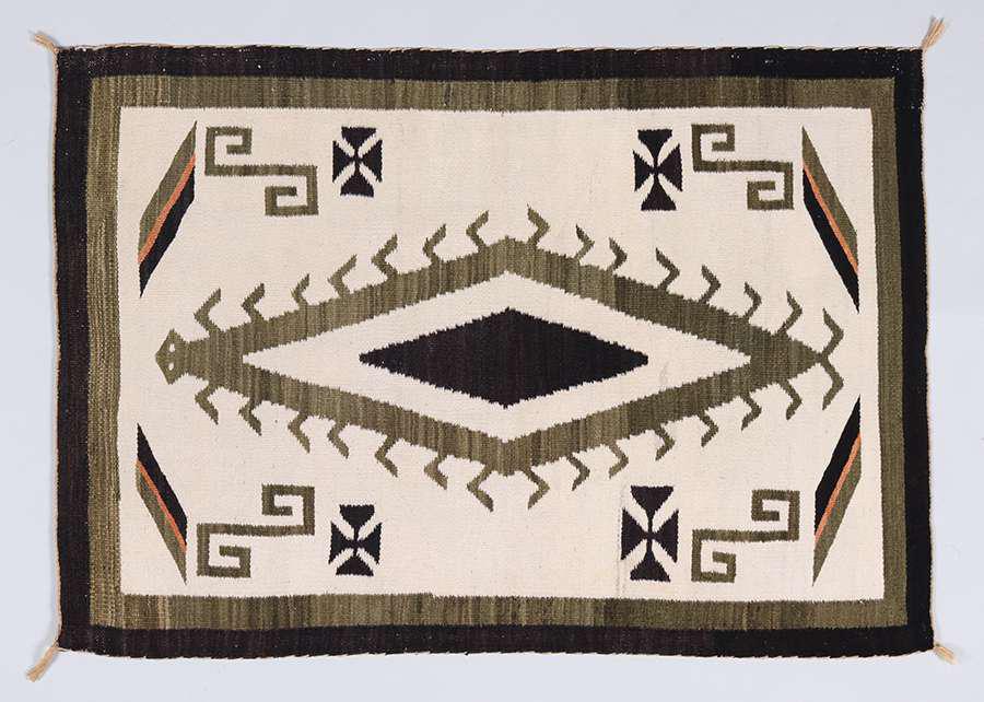 Small Navajo Crystal Centipede Pictorial Rug c1930s (1 of 2)