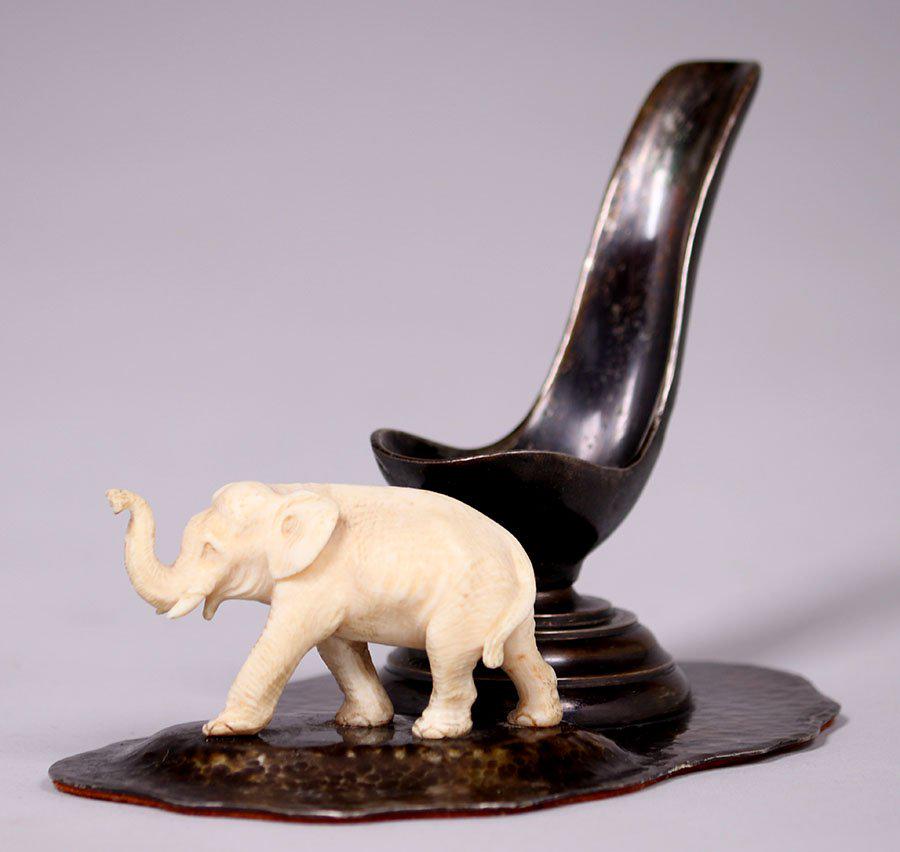 Albert Berry Hammered Copper Carved Pipe Rack c1920s (1 of 7)