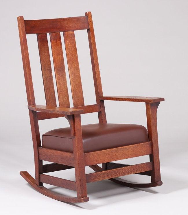 Gustav Stickley Tallback Rocker c1910 (1 of 3)