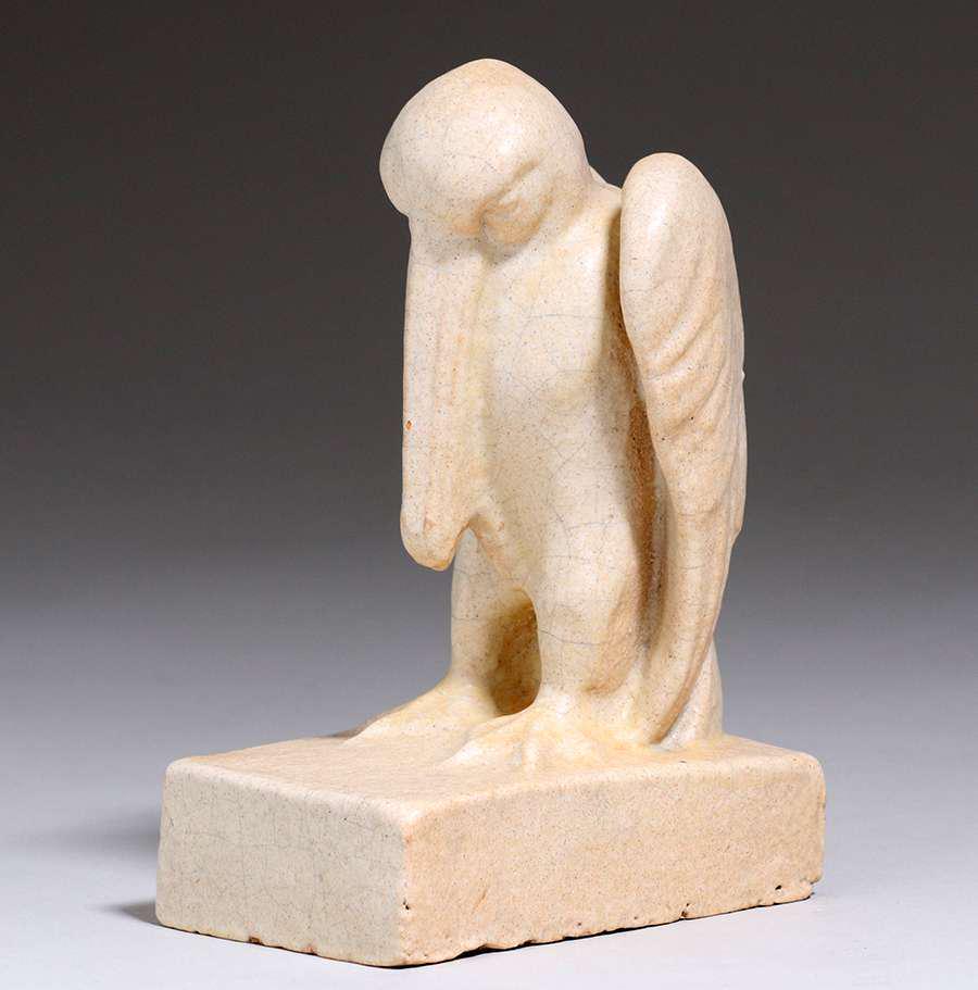 Teco Pottery Pelican Paperweight c1910 (1 of 7)