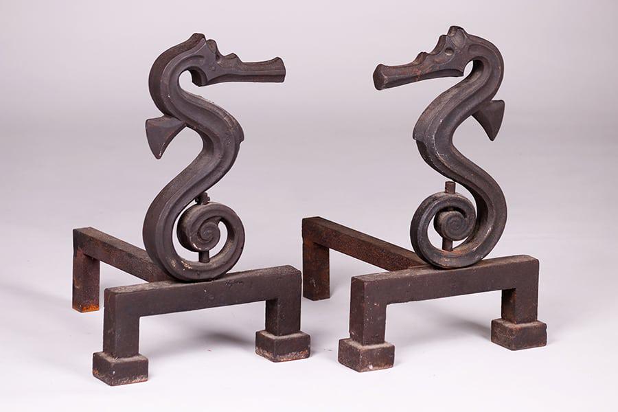 Roycroft Seahorse Andirons c1897-1899 (1 of 3)