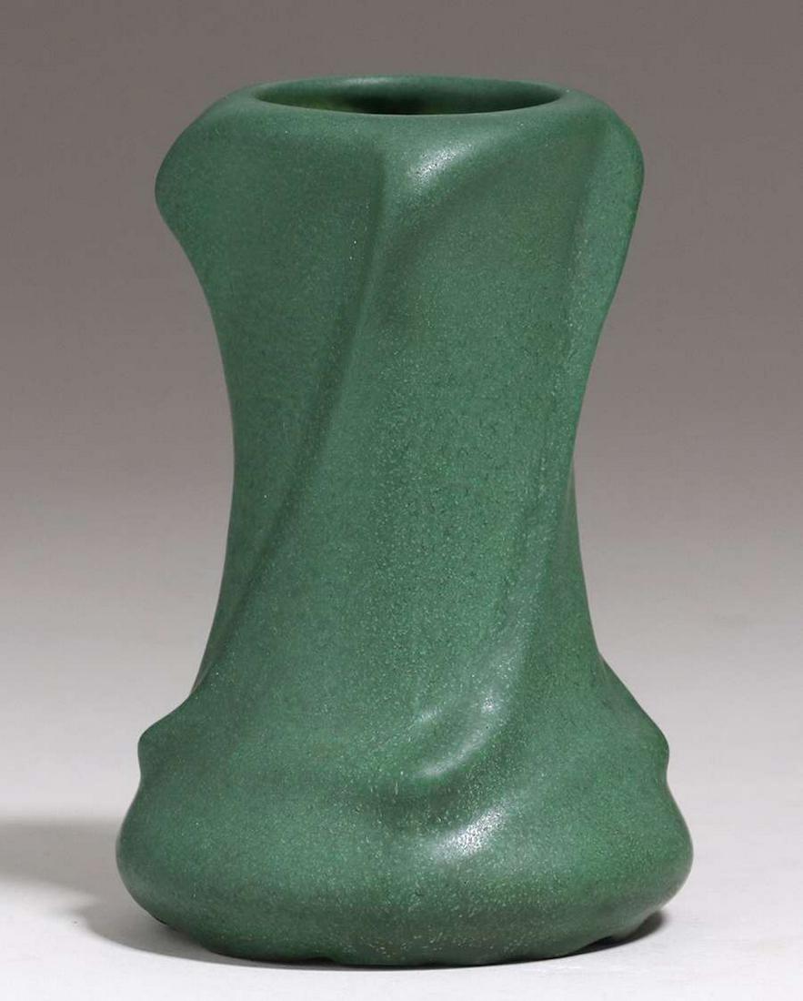Weller Pottery Matte Green Spiral Twist Vase (1 of 3)