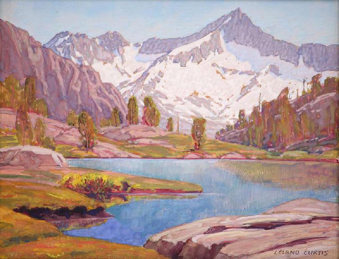 Leland Curtis Painting Mt Brewer Sierras c1920s (1 of 5)