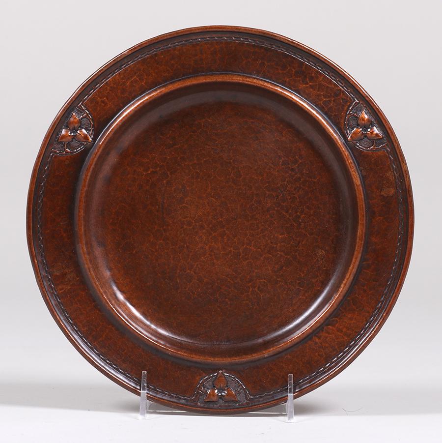 Roycroft Hammered Copper Trifoil Tray (1 of 2)