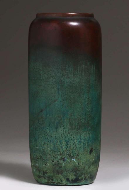 Clewell Copper-Clad Cylindrical Vase (1 of 3)