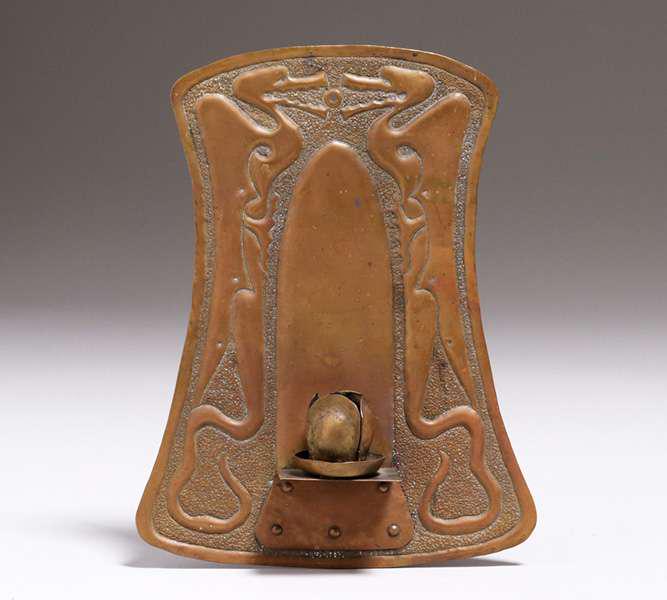 Arts & Crafts Hammered Copper Candle Sconce c1905 (1 of 3)