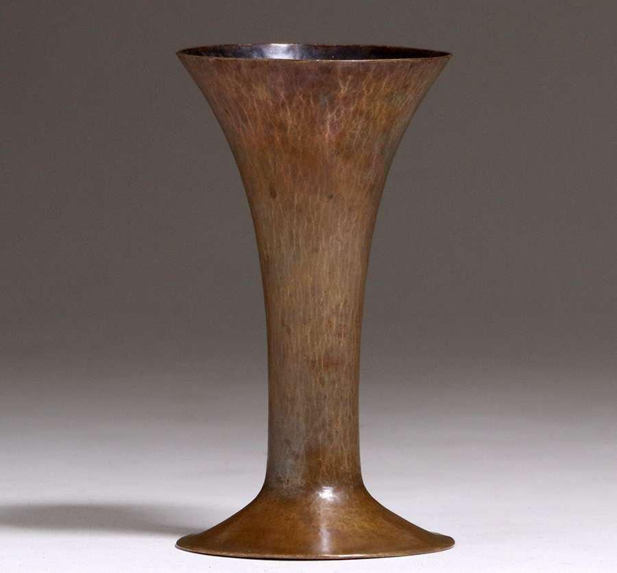 Early Unsigned Dirk van Erp Hammered Brass Flared Vase (1 of 3)