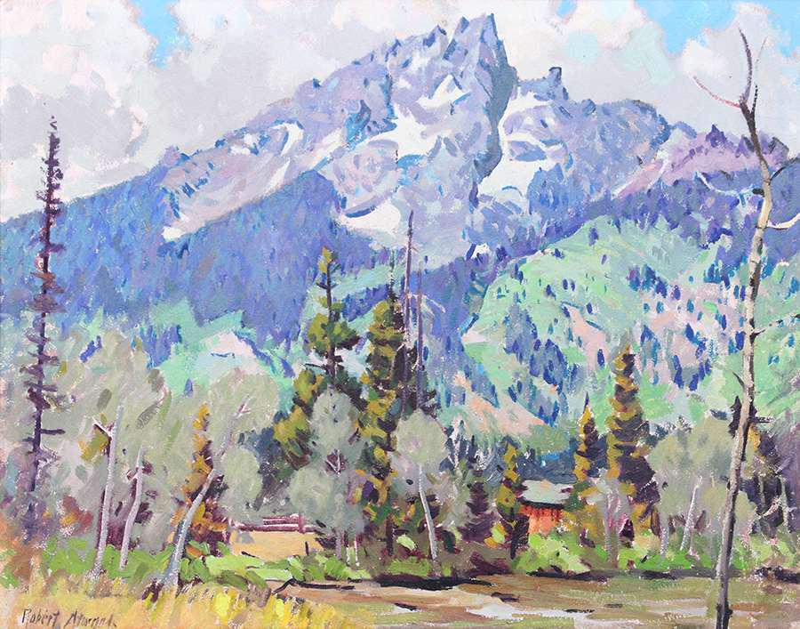 Robert Atwood Painting Snow Covered Mountain c1930s (1 of 4)