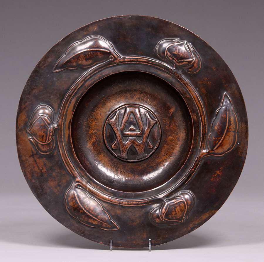 Arts & Crafts Hammered Copper Charger c1900 (1 of 4)
