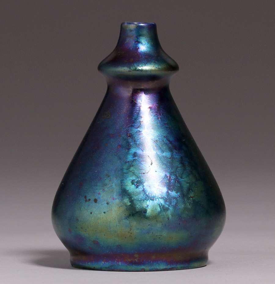 French Art Pottery Iridescent Glazed Vase c1900 (1 of 3)