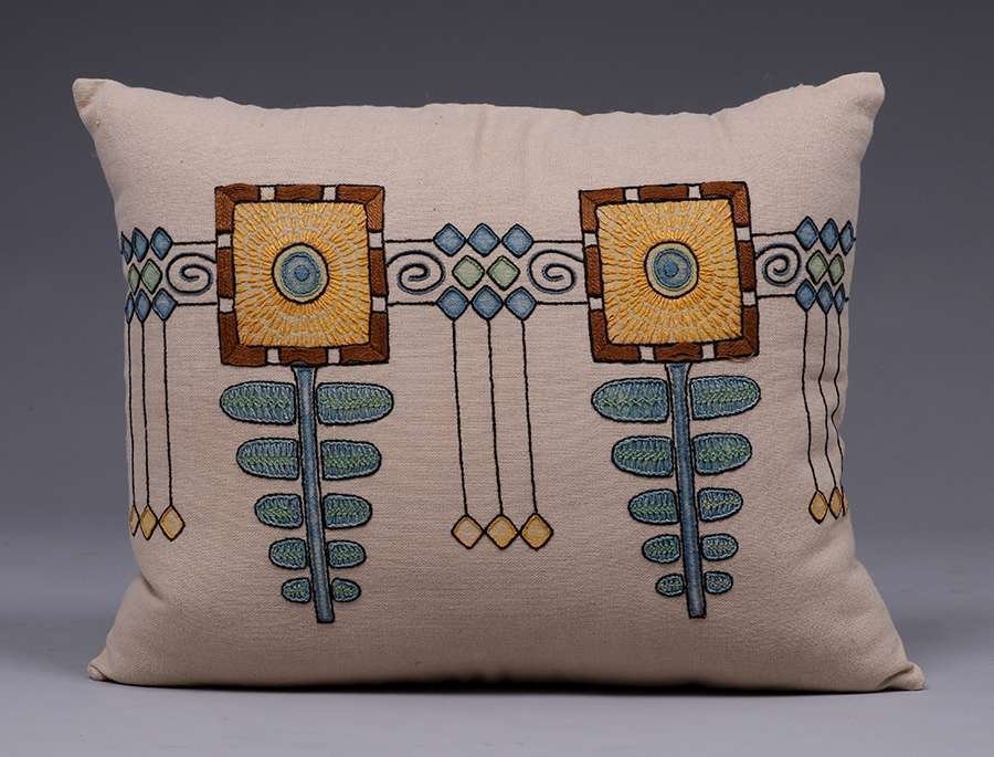 Arts & Crafts Embroidered Pillow c1910 (1 of 2)