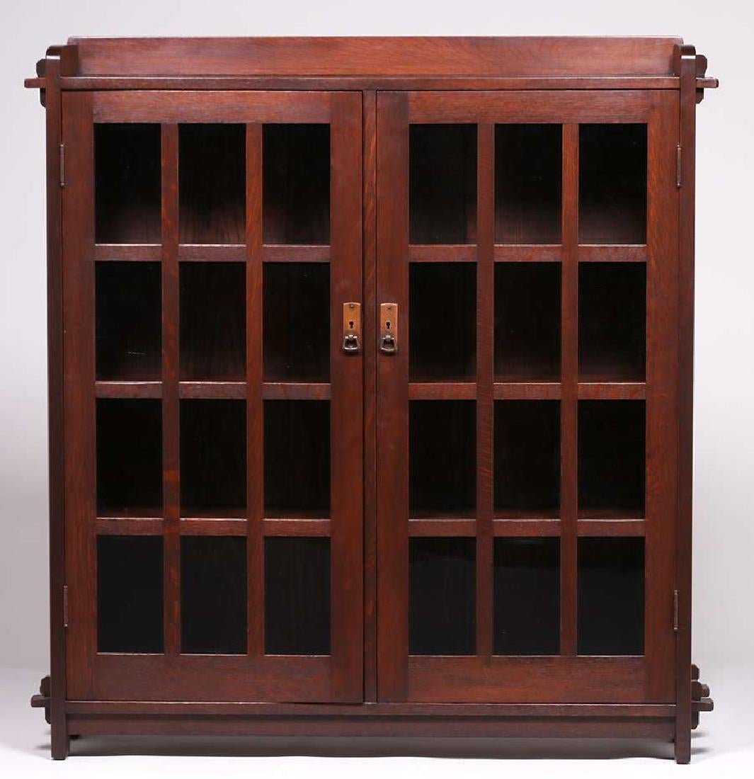 L&JG Stickley Two-Door Bookcase c1910 (1 of 3)