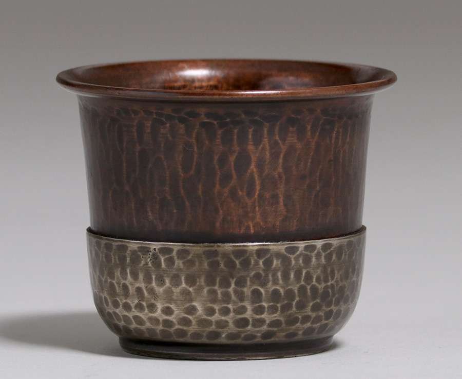 Turchin - New York Hammered Copper & Silver Vase c1910 (1 of 2)