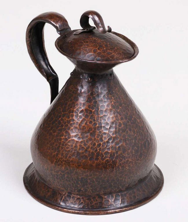 English Arts & Crafts Hammered Copper Pitcher c1905 (1 of 6)