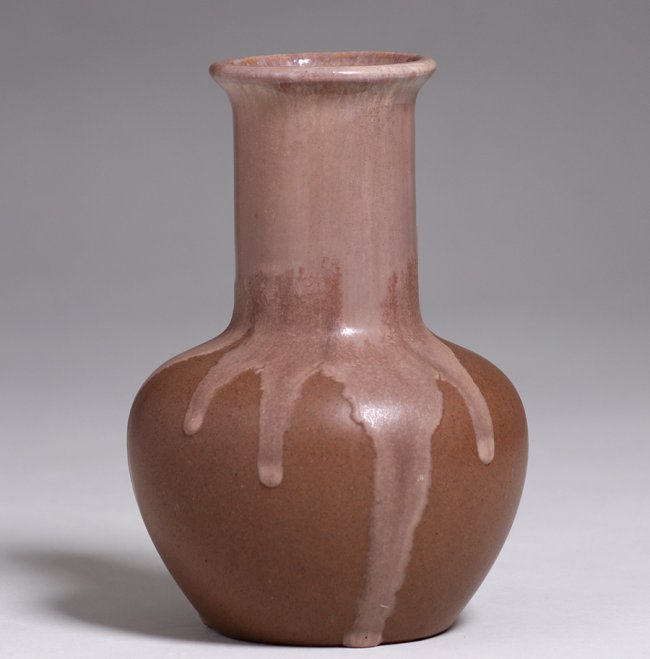 Fulper Pottery Brown Drip Glaze Vase c1910s (1 of 4)