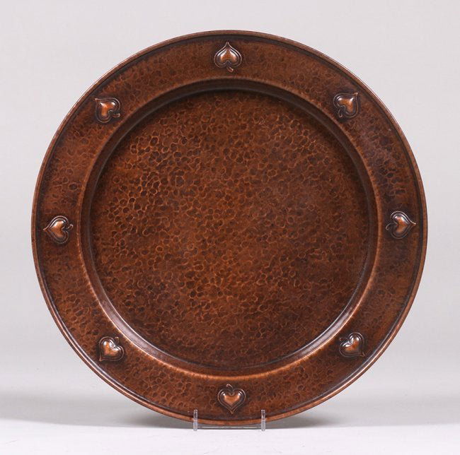 Arts & Crafts Hammered Copper Spades Tray c1905 (1 of 3)