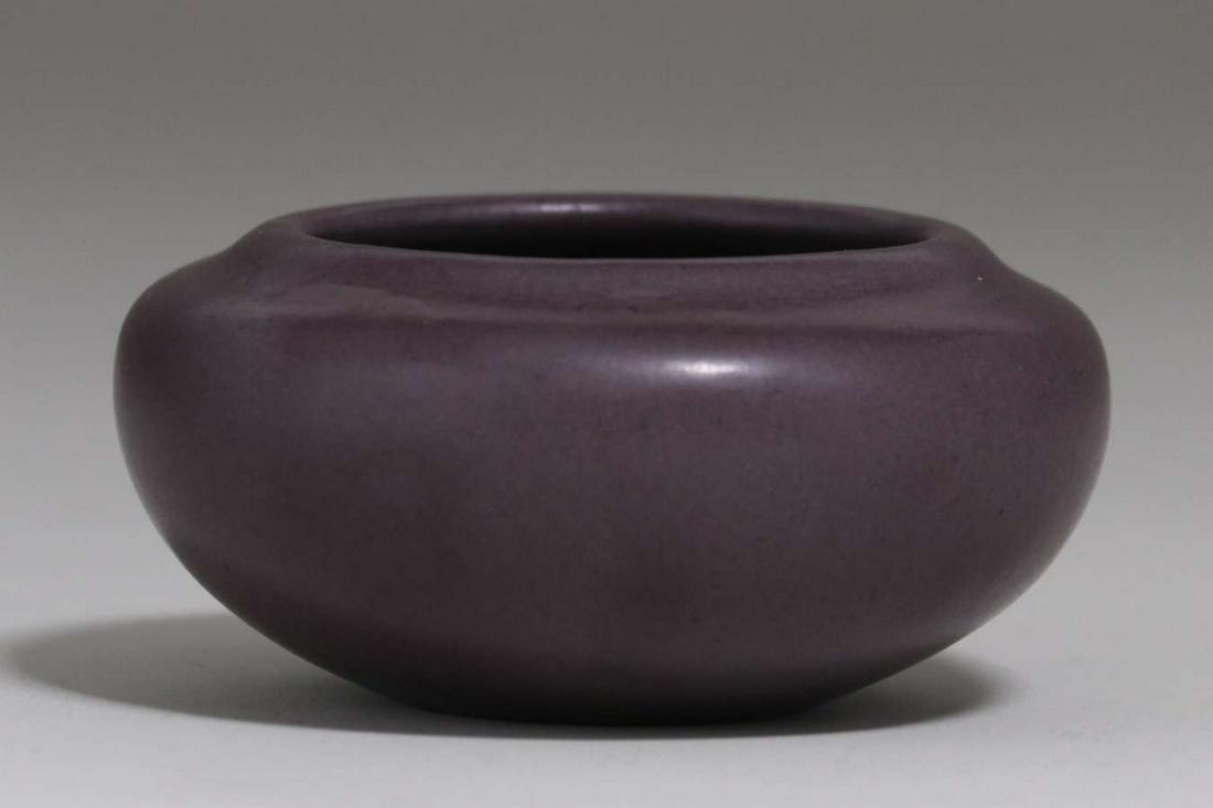 Small California Faience Matte Purple Bowl c1915 (1 of 3)