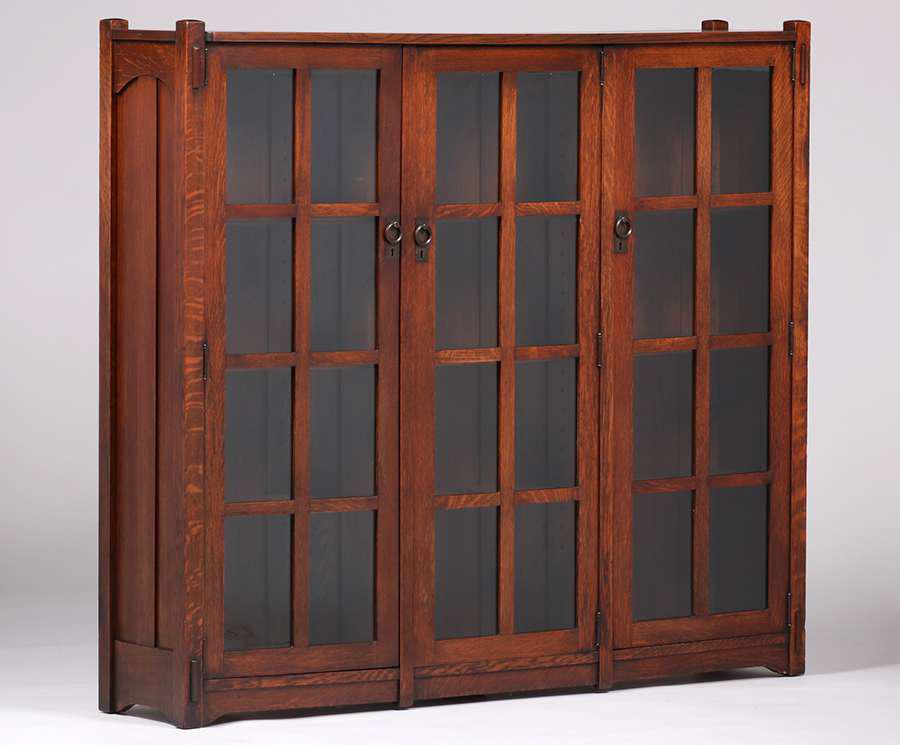 Stickley Brothers Three-Door Bookcase c1910 (1 of 3)