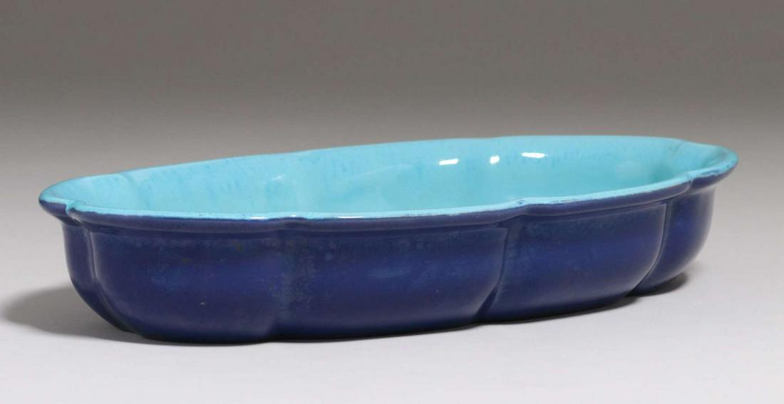 California Faience Cobalt & Turquoise Blue Fruit Bowl (1 of 4)