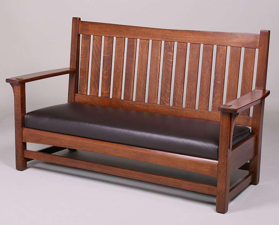 L&JG Stickley Bench Settle c1910 (1 of 3)