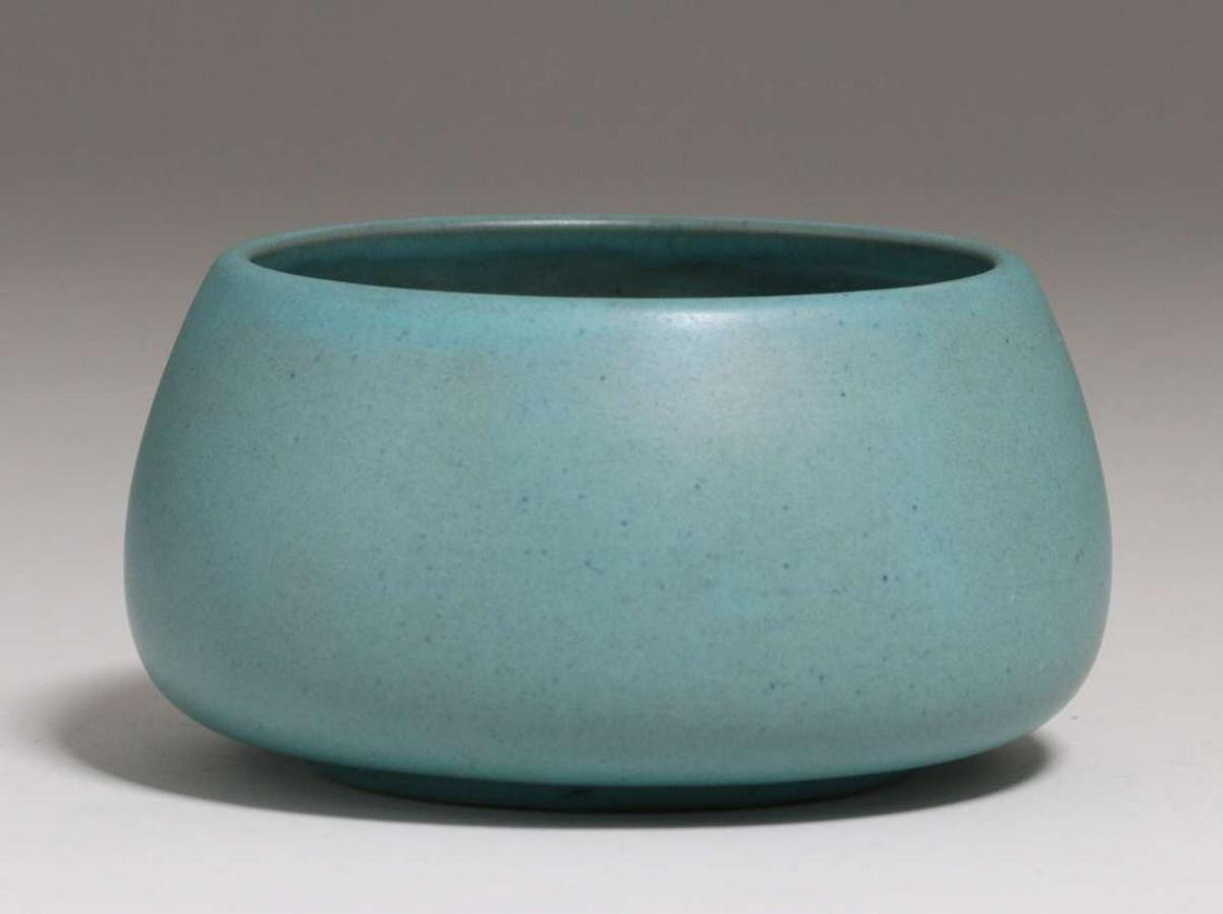California Faience Matte Turquoise Blue Bowl c1915-1920 (1 of 3)