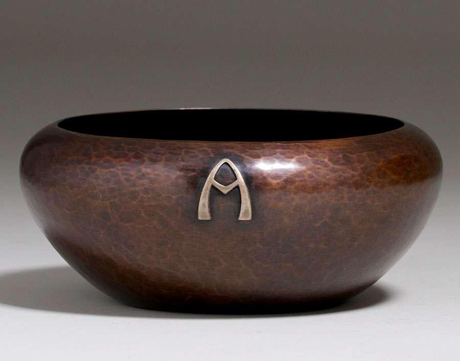 Kalo Hammered Copper Closed Bowl c1910 (1 of 3)