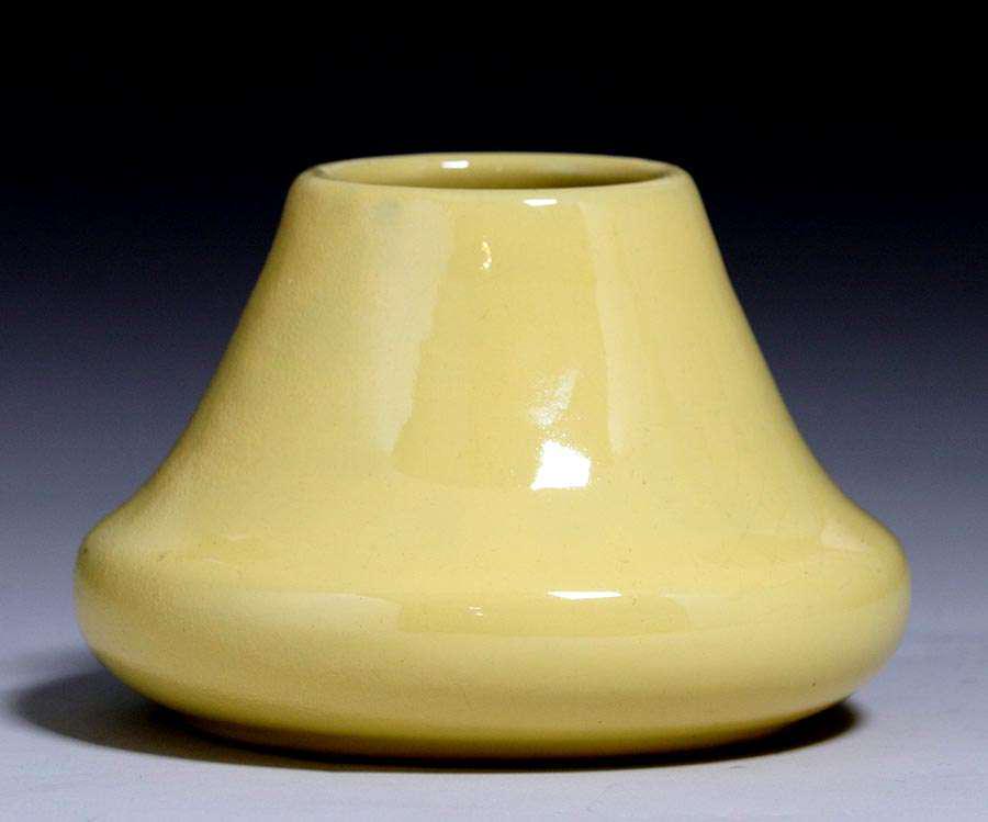 California Faience Yellow Volcano-Shaped Vase (1 of 2)