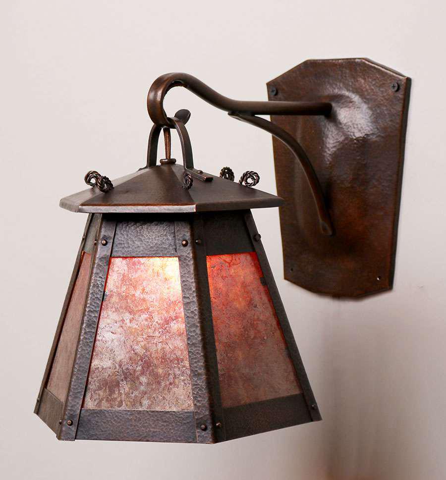 Harry Dixon Hammered Copper & Mica Sconce c1920s (1 of 7)