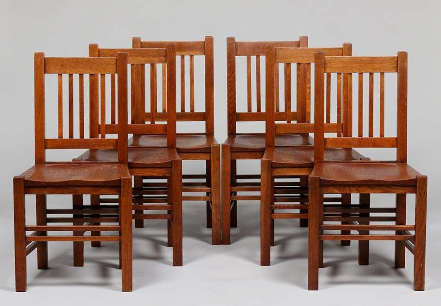 Set of 6 Stickley Brothers Spindled Side Chairs c1910 (1 of 3)