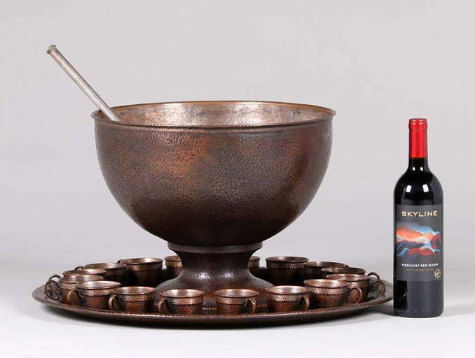 Joseph Heinrichs Hammered Copper & Silver Punch Bowl Mar 21, 2020