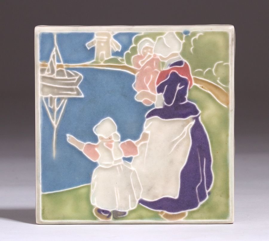 Rookwood Dutch Scene Trivet Tile 1927 (1 of 4)