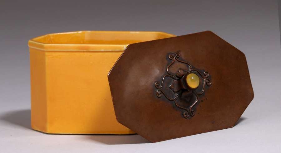 Potter Studio Hammered Copper & Silver Lid Czech Box (1 of 4)