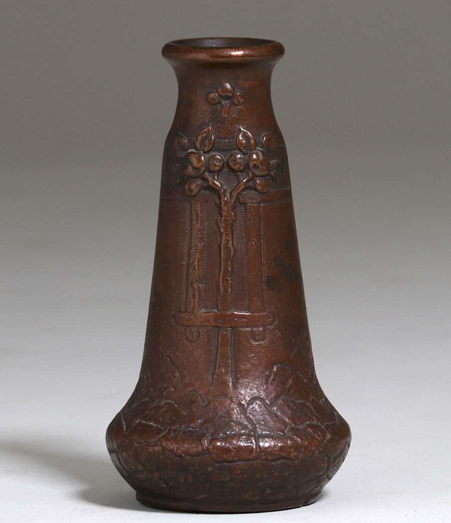 Austrian Copper-Clad Secessionist Vase c1900 (1 of 2)