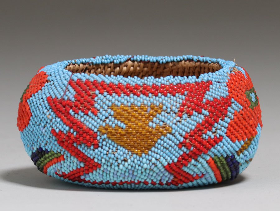 Native American - Paiute Tribe Beaded Basket c1920s (1 of 4)