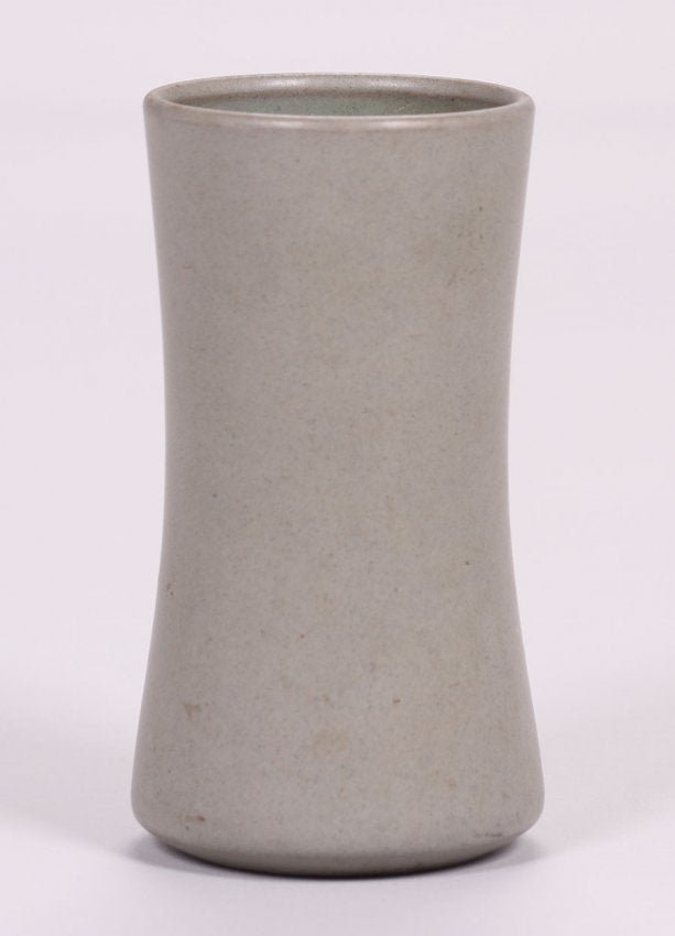 Marblehead Pottery Matte Grey 7" Corseted Vase (1 of 3)