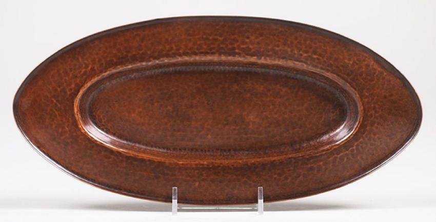 George H. Trautmann Hammered Copper Oval Tray (1 of 2)