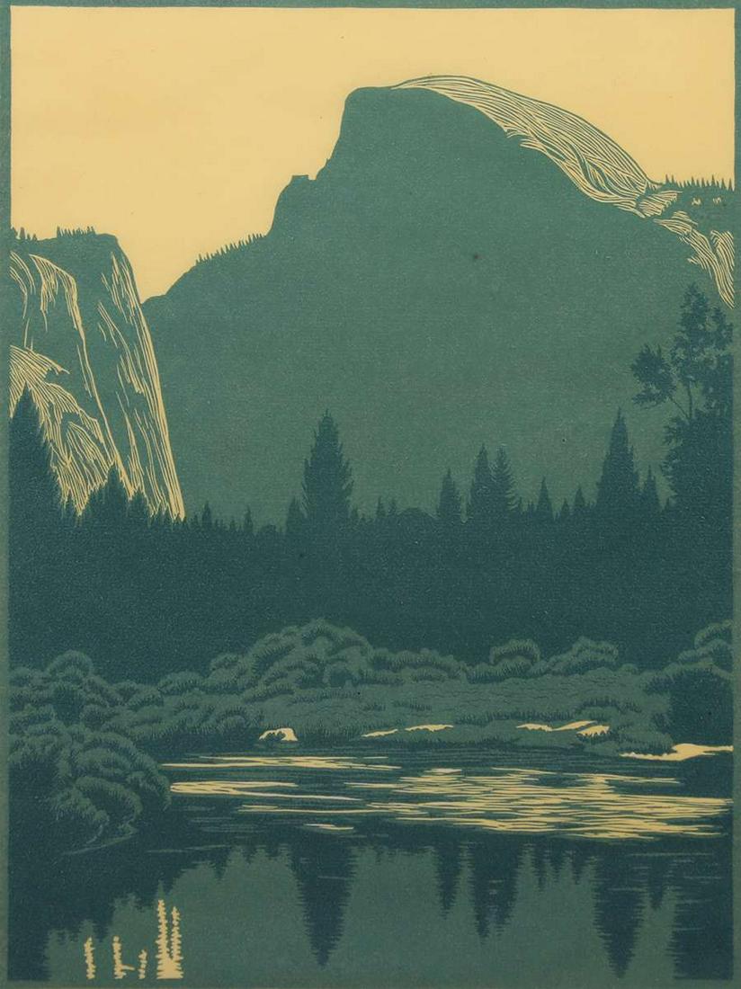 Franz Geritz Woodblock Print "Half Dome - Yosemite" (1 of 5)