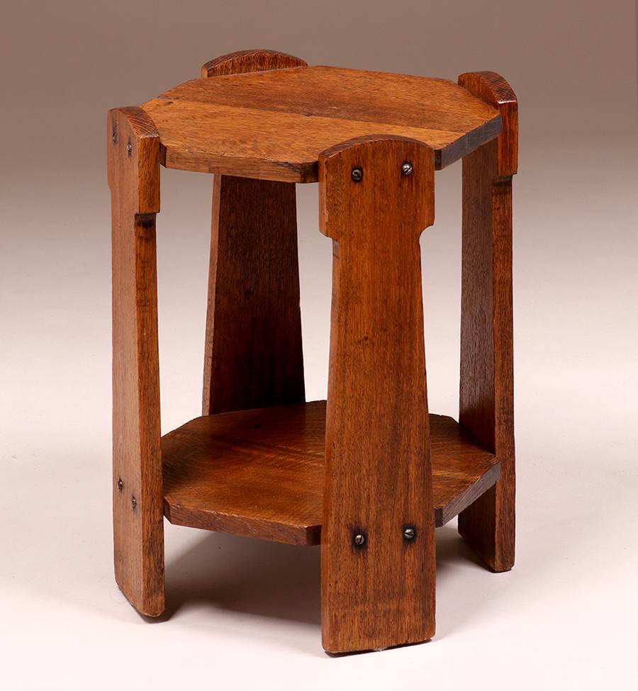 Arts & Crafts Square Oak Taboret c1910 (1 of 3)