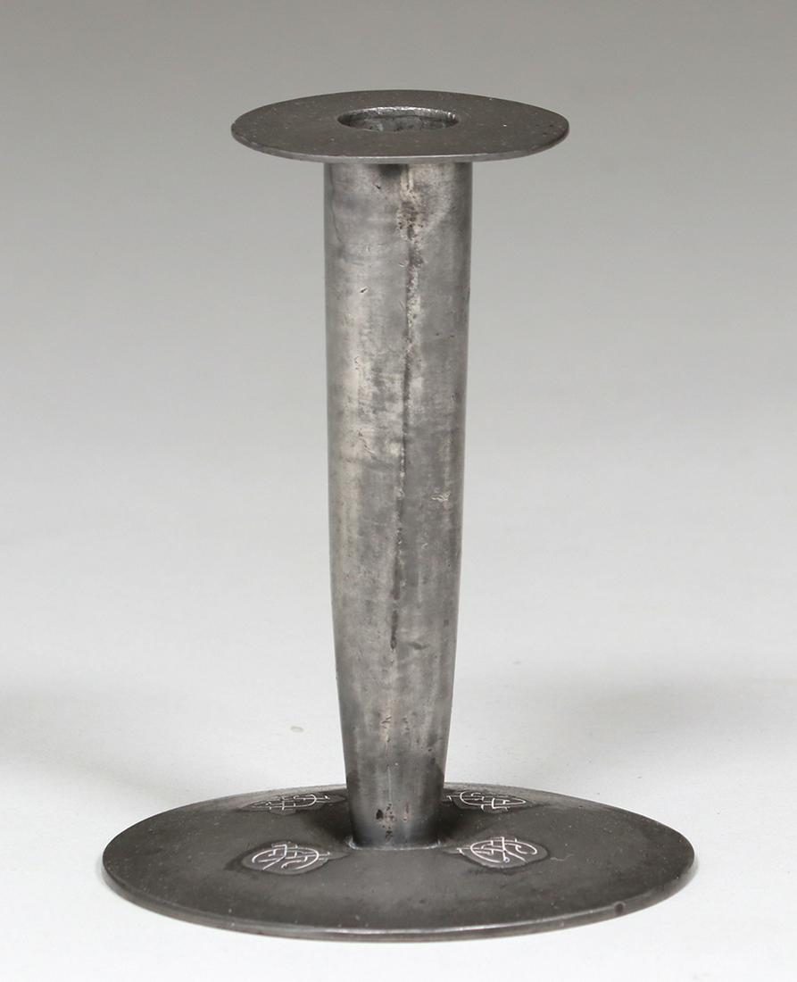 Celtic Arts & Crafts Pewter Candlestick c1905 (1 of 4)