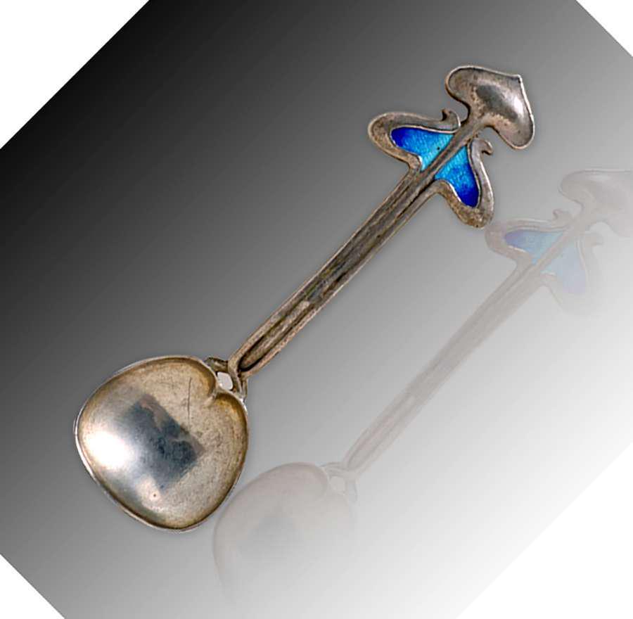 James Fenton Birmingham Sterling Silver & Enamel Salt (1 of 3)