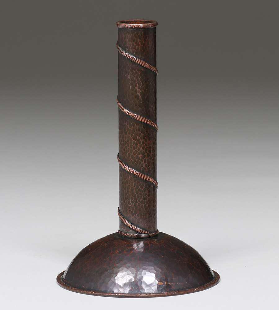 Arts & Crafts Hammered Copper Stem Vase c1910 (1 of 3)