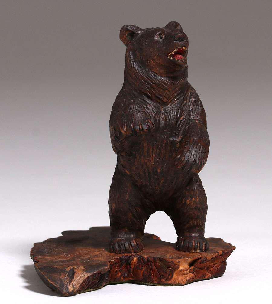 Arts & Crafts Hand-Carved Standing Grizzly Bear c1910 (1 of 4)