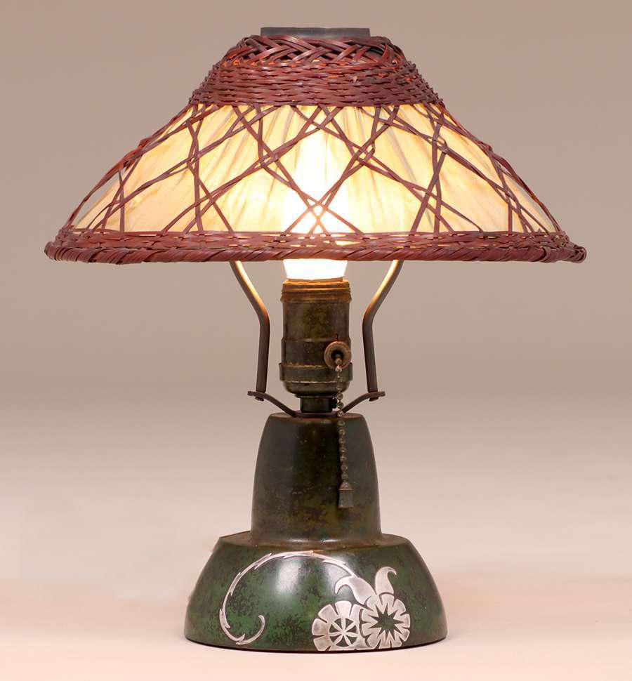 Heintz Sterling on Bronze Boudoir Lamp c1915 (1 of 3)