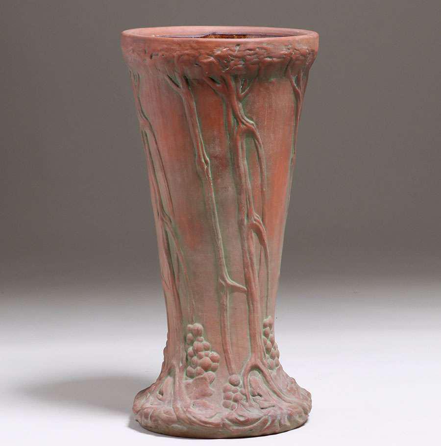 Large Peters & Reed Moss Aztec Umbrella Stand c1910s (1 of 4)