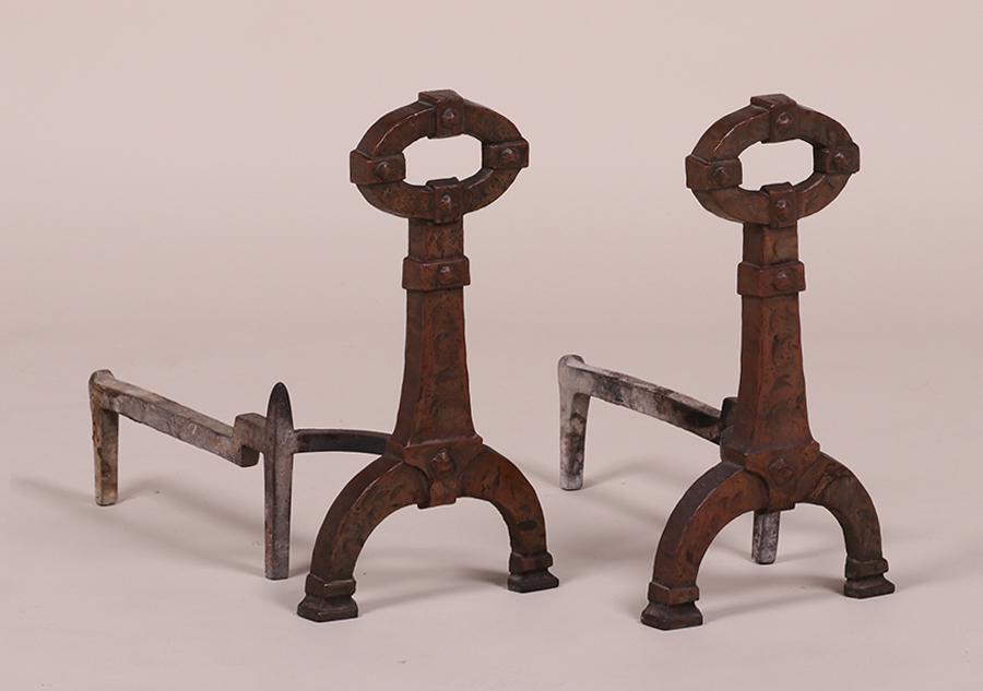 Peerless Arts & Crafts Andirons c1910 (1 of 3)