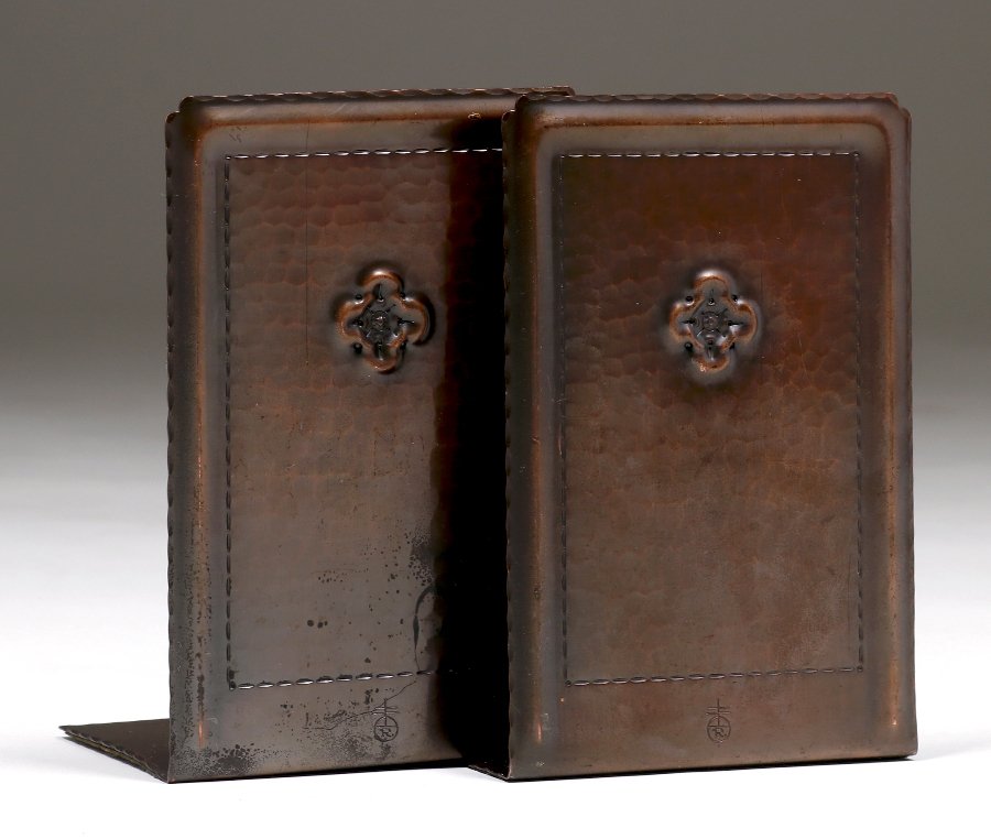 Pair Roycroft Hammered Copper Little Journey's Bookends (1 of 2)