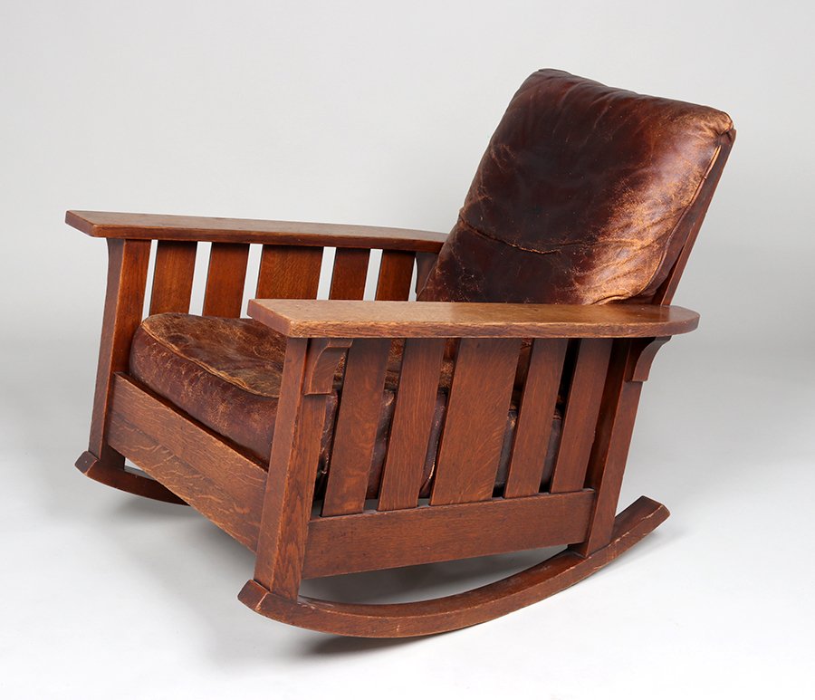 Large Limbert Slatted Fixed-Back Rocker c1910 (1 of 4)
