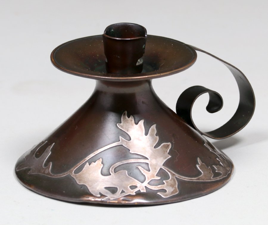 Heintz Sterling on Bronze Candlestick c1910 (1 of 3)