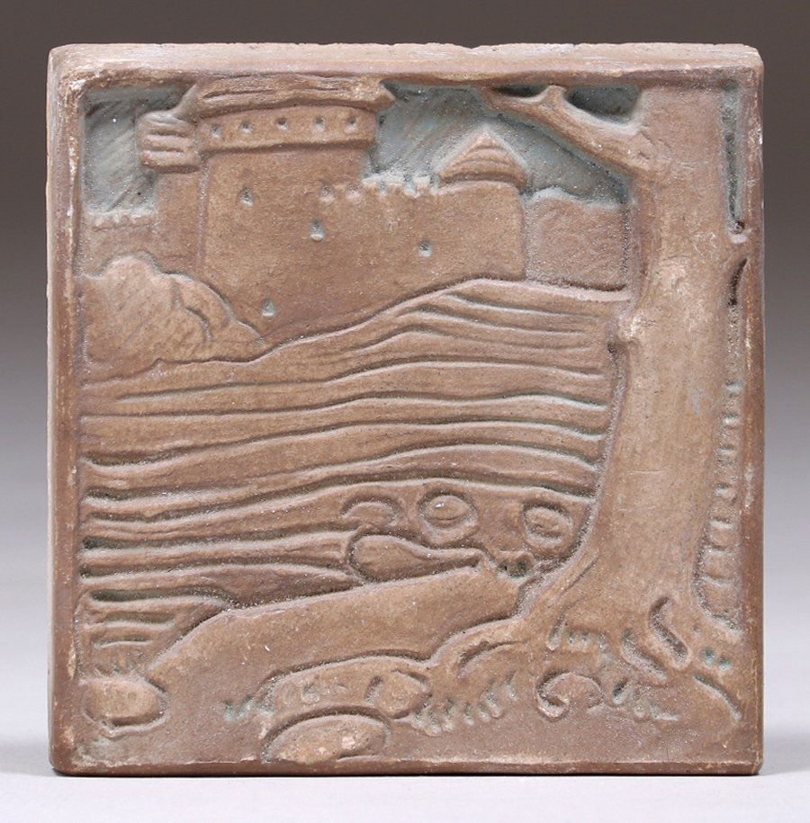 Batchelder - Los Angeles Castle Tile c1920s (1 of 2)