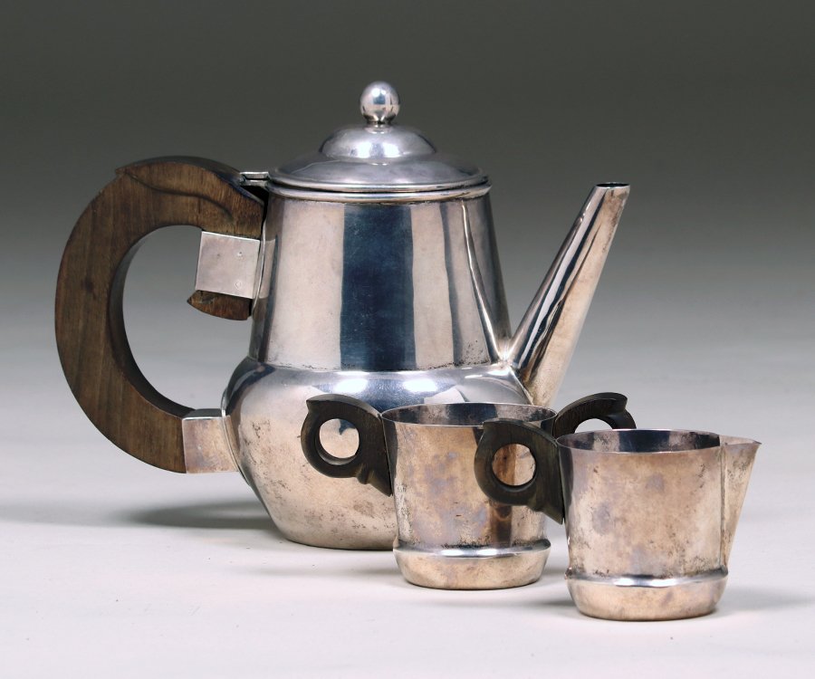 William Spratling Sterling Silver & Rosewood Tea Set (1 of 5)